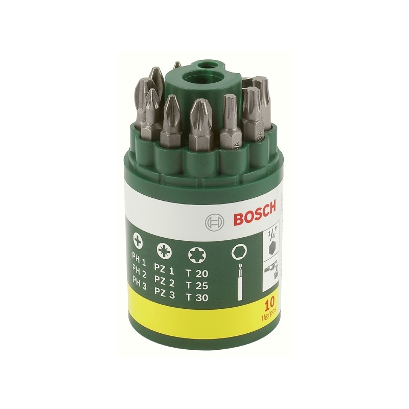 10dílná sada šroub.bitů Bosch (IXO,IXO-set, PSR12, 12-2, 14,4, 10,8LI, 7,2LI)